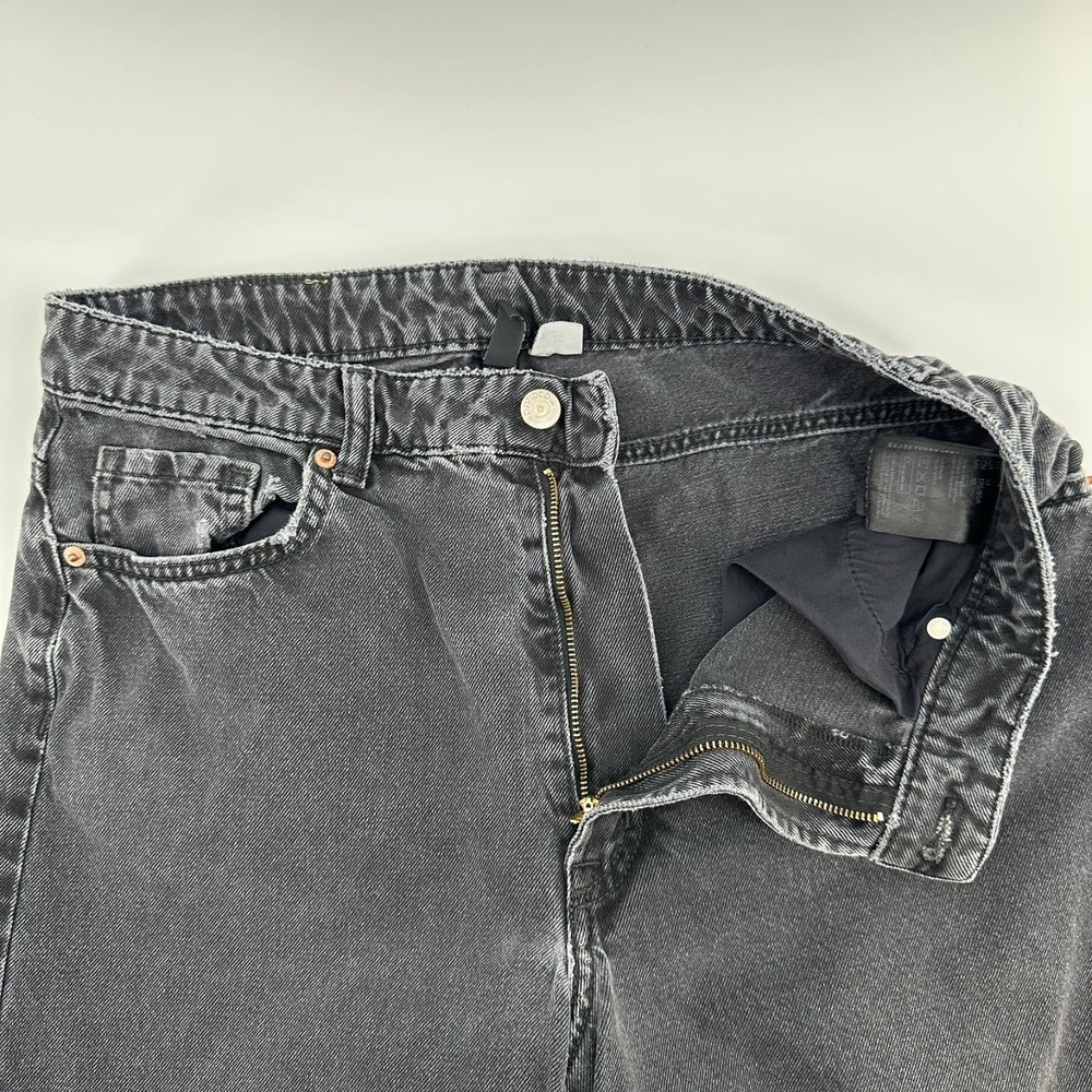 Devid Jeans Womens 10 Black High Rise Five Pocket Wide Leg Relaxed Fit Denim